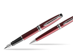 Zestaw prezentowy pióro wieczne + długopis Waterman Expert Ciemnoczerwony CT