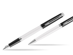Zestaw prezentowy pióro wieczne + długopis Waterman HÉMISPHÈRE COLOR-BLOCK BLACK-WHITE