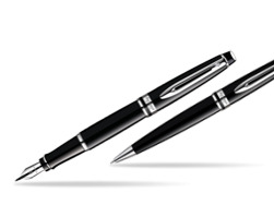 Zestaw prezentowy pióro wieczne + długopis Waterman Expert Czarny CT