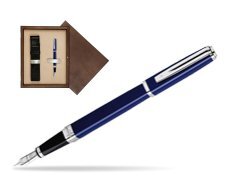 Pióro wieczne Waterman Exception Slim Laka Niebieska CT w pudełku drewnianym Wenge Single Ecru