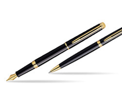 Zestaw prezentowy pióro wieczne + długopis Waterman Hémisphère Czerń GT