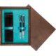 Pudełko drewniane Wenge Double Turkus Pudełko drewniane Wenge Double Turkus