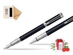 Zestaw prezentowy pióro wieczne + długopis Waterman Perspective Czarny CT w pudełku Jubileusz 2