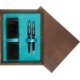 Pudełko drewniane Wenge Double Turkus Pudełko drewniane Wenge Double Turkus