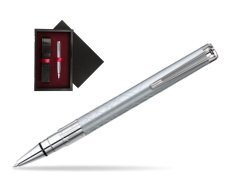 Długopis Waterman Perspective Srebrny CT w pudełku drewnianym Czerń Single Bordo