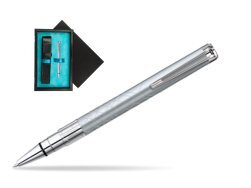 Długopis Waterman Perspective Srebrny CT w pudełku drewnianym Czerń Single Turkus