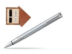 Długopis Waterman Perspective Srebrny CT w pudełku drewnianym Mahoń Single Ecru