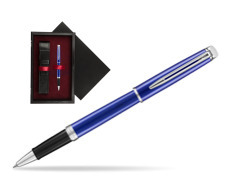 Pióro kulkowe Waterman Hémisphère Bright Blue  w pudełku drewnianym Czerń Single Bordo