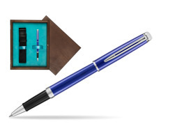 Pióro kulkowe Waterman Hémisphère Bright Blue  w pudełku drewnianym Wenge Single Turkus