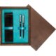 Pudełko drewniane Wenge Double Turkus Pudełko drewniane Wenge Double Turkus
