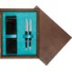 Pudełko drewniane Wenge Double Turkus Pudełko drewniane Wenge Double Turkus