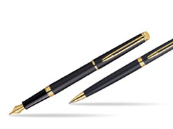 Zestaw prezentowy pióro wieczne + długopis Waterman Hémisphère Czerń Matowa GT