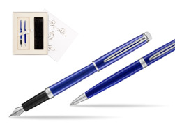 Zestaw prezentowy pióro wieczne + długopis Waterman Hémisphère 2018 Bright Blue CT w pudełku Pamiątka I Komunii