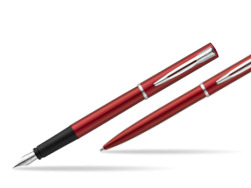 Zestaw prezentowy pióro wieczne + długopis Waterman Allure czerwony CT
