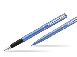 Zestaw prezentowy pióro wieczne + długopis Waterman Allure niebieski CT