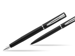 Zestaw prezentowy pióro wieczne + długopis Waterman Allure czarny mat CT