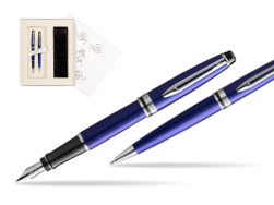 Zestaw prezentowy pióro wieczne + długopis Waterman Expert Ciemnoniebieski CT