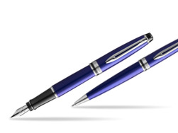 Zestaw prezentowy pióro wieczne + długopis Waterman Expert Ciemnoniebieski CT