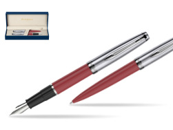 Zestaw prezentowy pióro wieczne +długopis Waterman Embleme Core Czerwony
