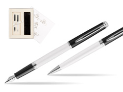Zestaw prezentowy pióro wieczne + długopis Waterman HÉMISPHÈRE COLOR-BLOCK BLACK-WHITE