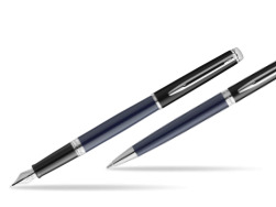 Zestaw prezentowy pióro wieczne + długopis Waterman HÉMISPHÈRE COLOR-BLOCK BLACK-BLUE