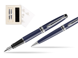 Zestaw prezentowy Pióro wieczne + długopis Waterman EXPERT BLUE CORE