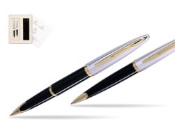 Zestaw prezentowy pióro wieczne + długopis Waterman Carène Deluxe Czarny GT