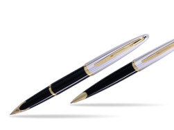 Zestaw prezentowy pióro wieczne + długopis Waterman Carène Deluxe Czarny GT