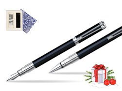 Zestaw prezentowy pióro wieczne + długopis Waterman Perspective Czarny CT w pudełku Uniwersalne z etui