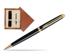 Długopis Waterman Hémisphère Czerń GT w pudełku drewnianym Mahoń Single Ecru