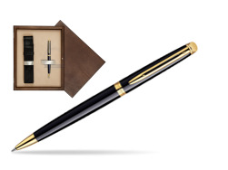 Długopis Waterman Hémisphère Czerń GT w pudełku drewnianym Wenge Single Ecru