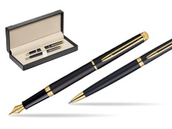 Zestaw prezentowy pióro wieczne + długopis Waterman Hémisphère Czerń Matowa GT w pudełku classic black