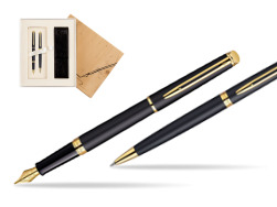 Zestaw prezentowy pióro wieczne + długopis Waterman Hémisphère Czerń Matowa GT w pudełku Jubileusz 2
