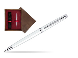 Długopis Waterman Hémisphère Biel CT w pudełku drewnianym Wenge Single Bordo