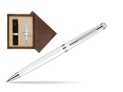 Długopis Waterman Hémisphère Biel CT w pudełku drewnianym Wenge Single Ecru