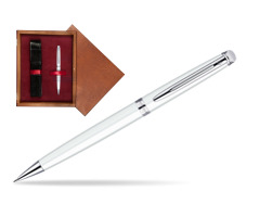 Ołówek Waterman Hémisphère Biel CT w pudełku drewnianym Mahoń Single Bordo