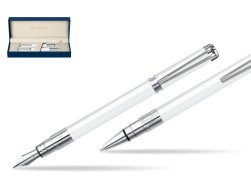 Zestaw prezentowy pióro wieczne + długopis Waterman Perspective Biel CT