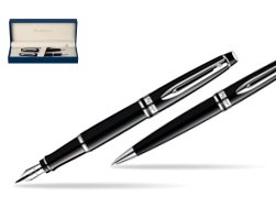 Zestaw prezentowy pióro wieczne + długopis Waterman Expert Czarny CT