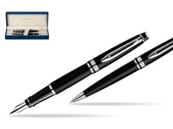 Zestaw prezentowy pióro wieczne + długopis Waterman Expert Czarny mat CT