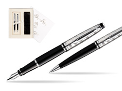 Zestaw prezentowy pióro wieczne + długopis Waterman Expert Deluxe Czarny CT